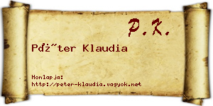 Péter Klaudia névjegykártya