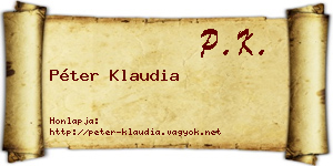 Péter Klaudia névjegykártya
