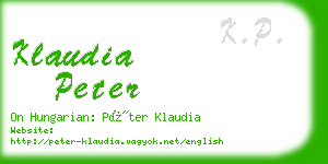 klaudia peter business card